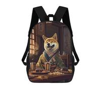 sinyumoney Shiba Inu Japanese Food Backpack School Lightweight Casual Daypack School Backpacks for Men, Women & Teenage Boys 17inch