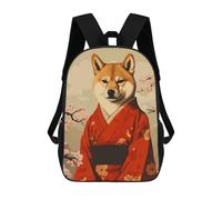 sinyumoney Shiba Inu Kimono Pixel Art School Backpack Work Laptop Backpack Rucksack Bag for Teenage Girls Boys Women Men 17inch