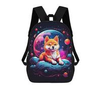 sinyumoney Shiba Inu Puppies Backpack 3D Printed Children's School Backpack Kids Travel Backpacks High Capacity Book Bags Children's Backpack Rucksack 17inch