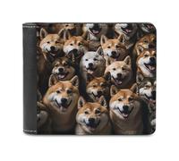 sinyumoney Shiba Inu Puppies Compilation -1 3D Print PU Leather Wallet Multiple Slots Leather RFID Banknote Compartments Minimalist Style Wallets 11.7cm*9.5cm