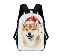 sinyumoney Shiba Inu Santa Hat Xmas Backpack School Bag Travel College Rucksack Backpacks for Camping Outdoor Adventures And Daily Travel 17inch