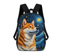 sinyumoney Shiba Inu Starry Night School Backpack Work Laptop Backpack Rucksack Bag for Teenage Girls Boys Women Men 17inch