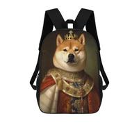 sinyumoney Shiba Inu The King Backpack Cartoon Plush Bag, 3D Backpack for Kids School Bag Birthday Gift Idea for Boys And Girls 17inch