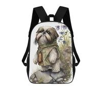 sinyumoney Shih Tzu Dog School Backpack for Girls Backpack Water Repellent Casual Daypack Lightweight Rucksack Boy Girl School Backpack 17inch