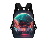 sinyumoney Shinto Shrine V8 Backpacks Kids School Backpack School Bag 3D Printed School Bag for Boys Elementary And Middle School Students 17inch