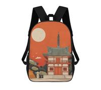 sinyumoney Shinto Temple Scenery Backpacks Kids School Backpack School Bag 3D Printed School Bag for Boys Elementary And Middle School Students 17inch