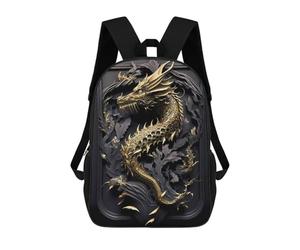 sinyumoney Shiny Golden Dragon Rucksack Lightweight Airport College Students Back Pack- Perfect for Travel, Work And Daily Use 17inch