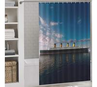 sinyumoney Ship of Dreams Decor Bath Curtains Daily Household Stylish Washable Shower Curtain Anti Mould for Shower Bath Curtain Wet Room 56.30x70.87Inch（143x180cm）