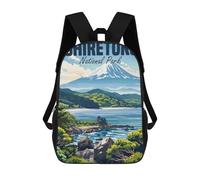 sinyumoney Shiretoko National Park Rucksacks 3D Printed Children Backpacks Fashion Casual Daypack Cute Travel Bags Outdoor Casual Daypack for Boy And Girl 17inch