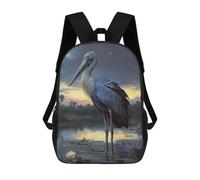 sinyumoney Shoebill Stork at Dusk School Backpack Lightweight Airport College Students Back Pack- Perfect for Travel, Work And Daily Use 17inch