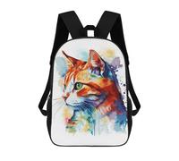 sinyumoney Short Hair Cat Painting Backpack 3D Printed Kids School Backpack High Capacity Travel Backpacks Book Bags Kids Backpack 17inch