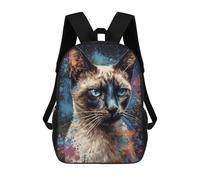sinyumoney Siamese Cat Painting School Backpack Daypacks Business Backpack Water Resistant Bookbag for Campus Outdoor Travel Sports 17inch