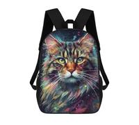 sinyumoney Siberian Cat Painting 3D Printed School Backpack Casual Children's Backpacks 3D Printed School Bag for Boys Elementary And Middle 17inch