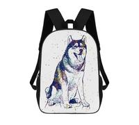 sinyumoney Siberian Husky Dog 3D Printed 17inch School Bag Children's School Backpack Travel Backpacks Casual Fashion Bag for Kids School Students