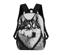 sinyumoney Siberian Husky Drawing Dog Rucksack Lightweight Schoolbag Dayback Bookbag College for Girl, Teen Girls 17inch