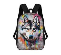 sinyumoney Siberian Husky Graffiti School Backpack Lightweight Schoolbag Dayback Bookbag College for Teenage Girls Boys Women Men 17inch