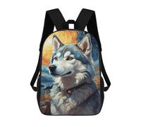 sinyumoney Siberian Husky Night Sky School Backpack Work Laptop Backpack Rucksack Bag for Camping Outdoor Adventures And Daily Travel 17inch