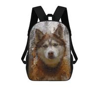 sinyumoney Siberian Husky Painting Backpack School Bag School Secondary High School College Backpack Travel for Boys/Girls/Teenagers 17inch