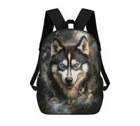 sinyumoney Siberian Husky Portrait Children's School Backpack Fashion Casual Children's Backpacks 3D Printed School Bags Boy Large Backpack 17inch