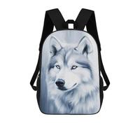 sinyumoney Siberian Husky Portrait in Blue Tones School Backpack School Secondary High School College Backpack Travel for Men, Women & Teenage Boys 17inch