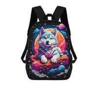 sinyumoney Siberian Husky Puppies Rucksack Water Resistant Travel Backpack Computer Bag for Men, Women & Teenage Boys 17inch