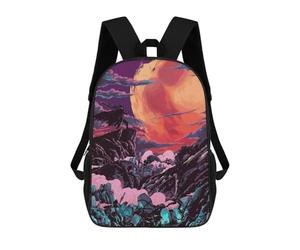 sinyumoney Silent Planet A Lone Warrior's Journey 3D Printed School Bag Children's School Backpack Schoolbags Travel Backpacks Casual Fashion Bag for Kids School Students 17inch