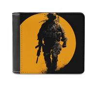 sinyumoney Silent Warrior 3D Print Clutch Purse Credit Cards Coins RFID Blocking Stylish Slots Note Section Fashion Slim Purse 11.7cm*9.5cm