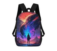 sinyumoney Silhouette Before Cosmic Wonder Backpack 3D Print Kids Bag Elementary Students Daypack Lightweight School Bag for Children Girls Boys Nursery Lunch Pack 17inch