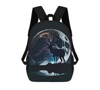 sinyumoney Silhouette of A Deer Backpacks Children's Backpacks School Bag 3D Printed Children's School Backpack Fashion Travel Backpacks for Kids Elementary Middle School 17inch