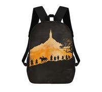 sinyumoney Silhouette of Fellowship Journey to Tower Backpacks Kids Student Schoolbag 3D Printed Backpacks Elementary And Middle School Students Backpacks for Boys Girls 17inch