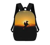 sinyumoney Silhouette of Horse And Rider School Backpack Lightweight Schoolbag Dayback Bookbag College for Camping Outdoor Adventures And Daily Travel 17inch