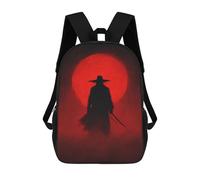 sinyumoney Silhouette Samurai Sunset Children's School Backpack Fashion Casual 17inch 3D Printed School Bags Boy School Backpack Large Backpack