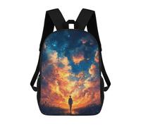 sinyumoney Silhouette Under Starry Sky School Bags Water Resistant Travel Backpack Computer Bag for Campus Outdoor Travel Sports 17inch