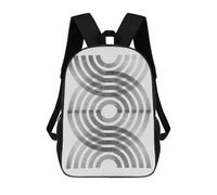 sinyumoney Silver Art Children's Backpack, 3D Printed School Backpack, Backpack for Boys Girls, Adjustable School Bag for Primary School 17inch