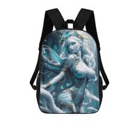 sinyumoney Silver Golden Anime Girl Backpack School Lightweight Airport College Students Back Pack for Girl, Teen Girls 17inch