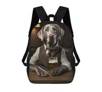 sinyumoney Silver Labrador in The Pub Children's Backpacks School 3D Printed Bag Bookbag for Kids Travel Rucksacks Boy Girl Book Bags Kids School Bag 17inch