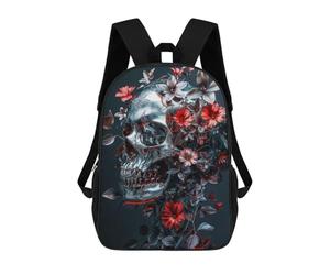 sinyumoney Silver Skull of Death Children's School Backpack 3D Printed for Kids Travel Rucksacks Book Bags Kids School Bag 17inch