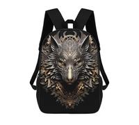 sinyumoney Silver Wolf Majesty 17 Inch Backpacks Kids Schoolbag,3D Printed Elementary And Middle School Students Backpacks for Boys Girls