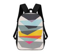 sinyumoney Simple Geometry 4 School Backpack 3D Printed School Bags Boys Girls Laptop Backpack for Kids/Students/Adults 17inch
