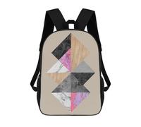 sinyumoney Simple Geometry 5 Backpacks Kids School Backpack School Bag 3D Printed School Bag for Boys Elementary And Middle School Students 17inch