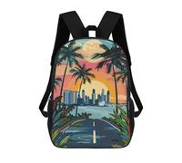 sinyumoney Singapore Sunset Cityscape School Bag 3D Printed Children's School Backpack Casual Fashion Travel Backpacks for Kids School Students 17inch