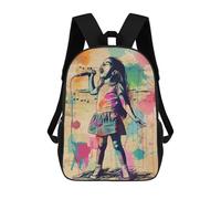 sinyumoney Sirens Kids Song Children's School Backpack 3D Printed for Kids Travel Rucksacks Book Bags for Boys Elementary School Students 17inch