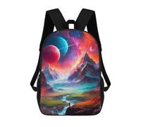 sinyumoney Sister Planets Backpack Kids School Backpack School Bag 3D Printed Fashion School Bag for Boys Elementary And Middle School Student 17inch