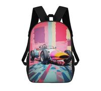 sinyumoney Sixties Car Fashion PopArt Backpack School Lightweight Casual Daypack School Backpacks for Boys/Girls/Teenagers 17inch