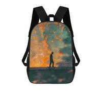 sinyumoney Skateboarders Twilight 3D Printed 17 Inch School Backpack Casual Children's Backpacks 3D Printed for Boys Elementary And Middle