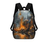 sinyumoney Skeleton by The Fire Children's Backpacks 17inch School Backpack 3D Printed Bag Bookbag for Kids Travel Rucksacks Boy Girl Book Bags Kids School Bag