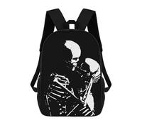 sinyumoney Skeleton Embrace Backpack School Bag Business Laptop Rucksack Bag Unisex Casual Daypack for Teenage Girls Boys Women Men 17inch