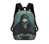sinyumoney Skeleton Gaming Children's School Backpack 3D Printed for Kids Travel Rucksacks Book Bags Kids School Bag 17inch