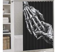 sinyumoney Skeleton Hand Touching Human Hand Anti-Mould Proof Resistant Quick Drying Proof Resistant Hilarious Bath Curtain for Stalls Bathtubs 56.30x70.87Inch（143x180cm）