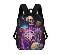sinyumoney Skeleton in Space -1 Backpacks 3D Printed Kids School Backpack Outdoor Casual Daypack Fashion Casual Children Backpacks Cute Travel Bags 17inch